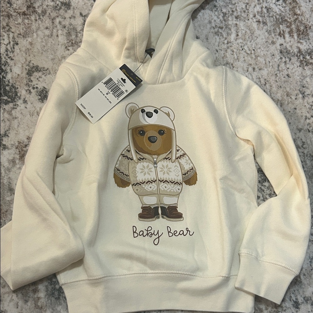Ralph Lauren Polo Bear Girls Cream Hoodie